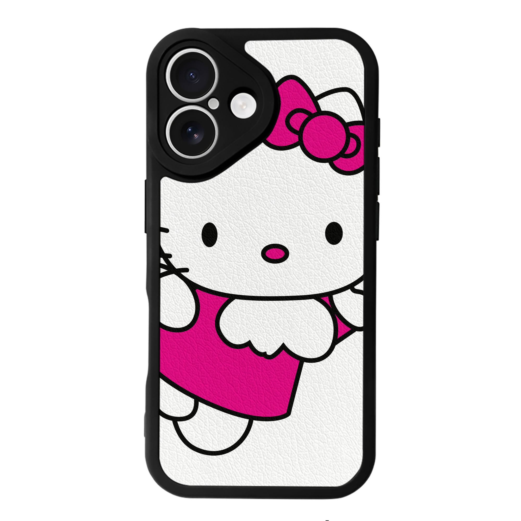 （画像用） Hello Kitty ハローキティ 【iPhone 16シリーズ対応】シリコンスマホケース（レザー調） 材質：シリコン